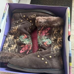 Ed Hardy Brown Boots